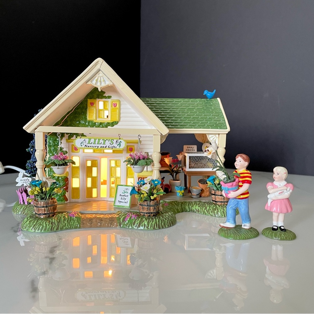 "Lily's Nursery & Gifts" Snow Village Easter Village by Dept. 56
